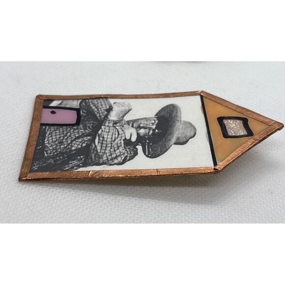 Vintage Louis Recchia Denver Artist Signed Whimsical‎ Handmade Pin Brooch Funky - Picture 3 of 9